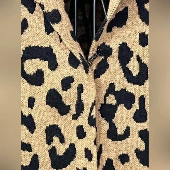 🟢 J. Crew Leopard Print 3/4 Sleeve Cardigan - Picture 3 of 13